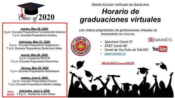 Virtual graduation schedule 